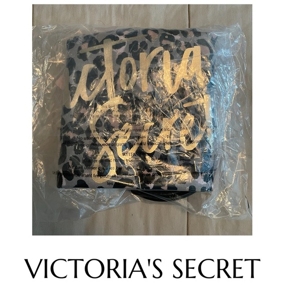 Victoria's Secret AUTHENTIC Leopard Print Tote with Gold Foil NWT - Picture 14 of 16